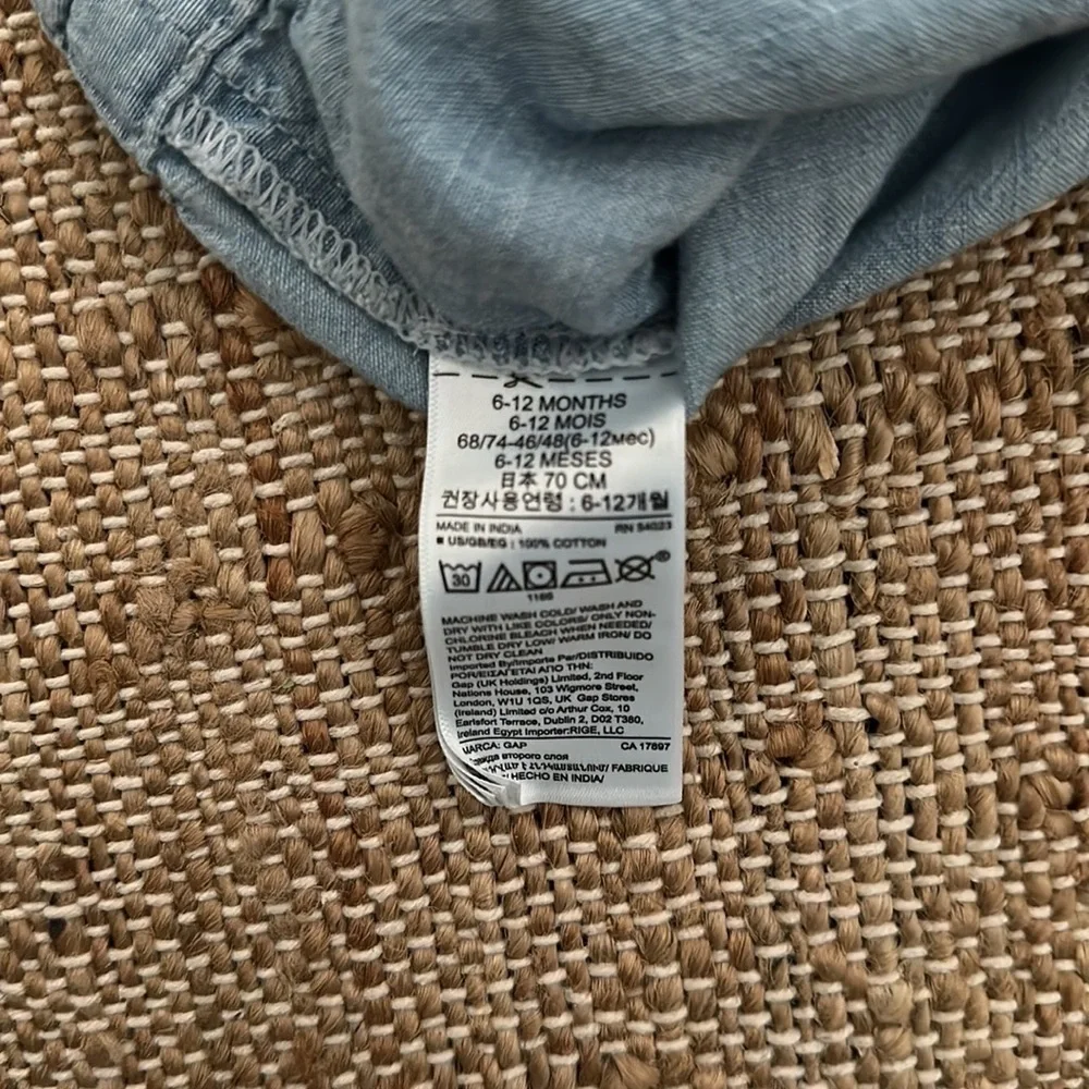 Baby Gap Paper Bag Waist Denim Chambray Jeans Pants 6-12 Months
